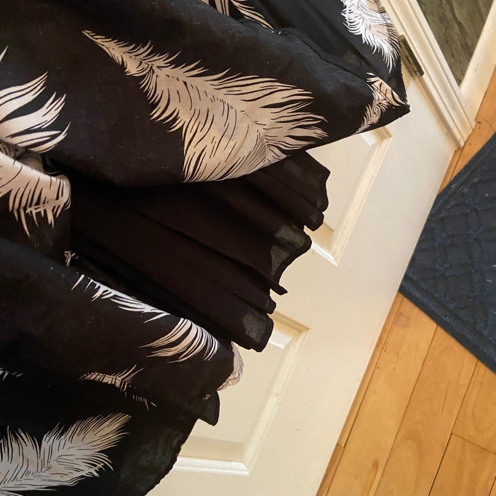 ⭐️2/30$ Lane Bryant Cotton Fit and Flare Dress with Feather Print and POCKETS! - Picture 6 of 11
